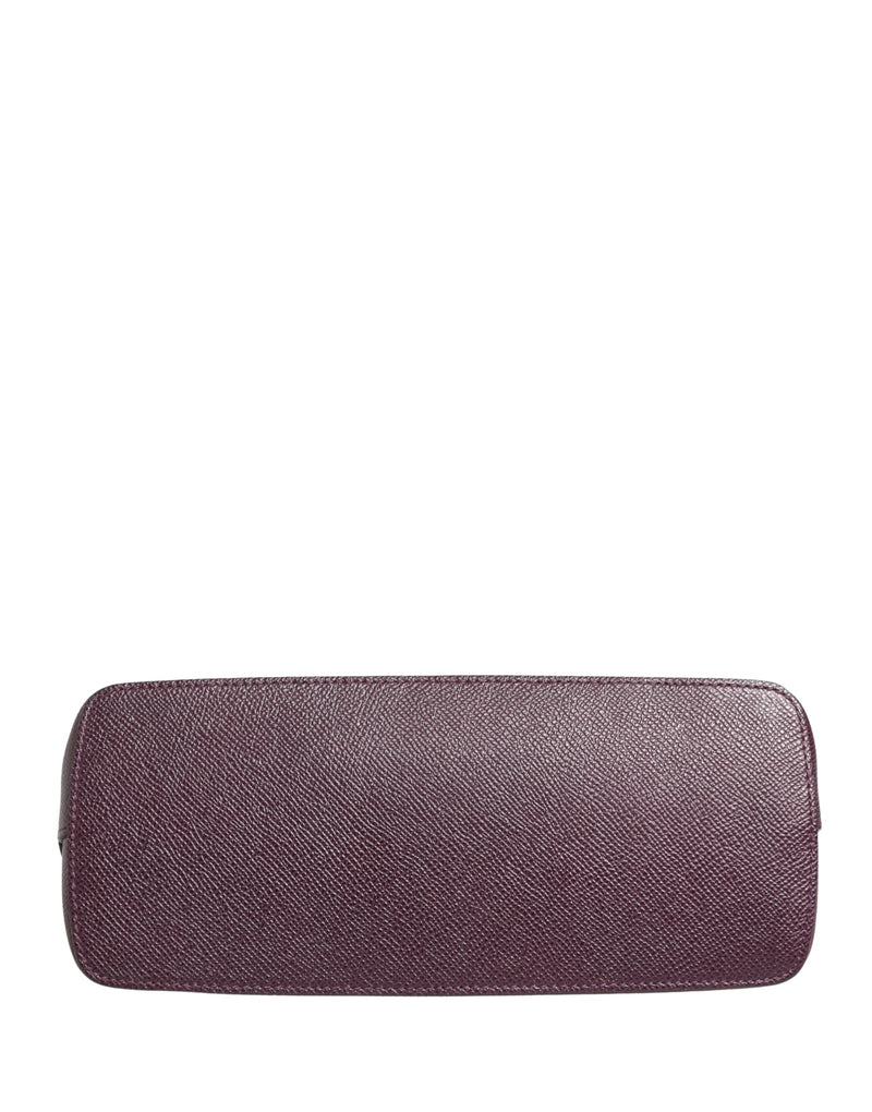Dolce & Gabbana Dark Purple Leather DG Logo Zip Around Hand Purse Wallet