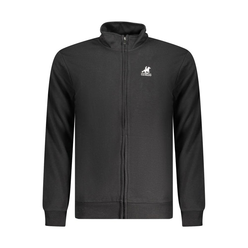 Zwart Katoenen Herensweatshirt met Amerikaanse Grand-opdruk