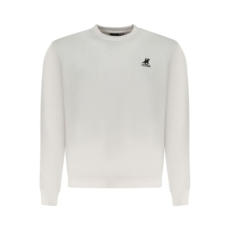 U.S. Grand White Cotton Men Sweatshirt - Stylish Comfort