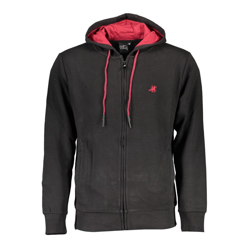 U.S. Grand Black Cotton Men's Hoodie - Stylish and Comfortable