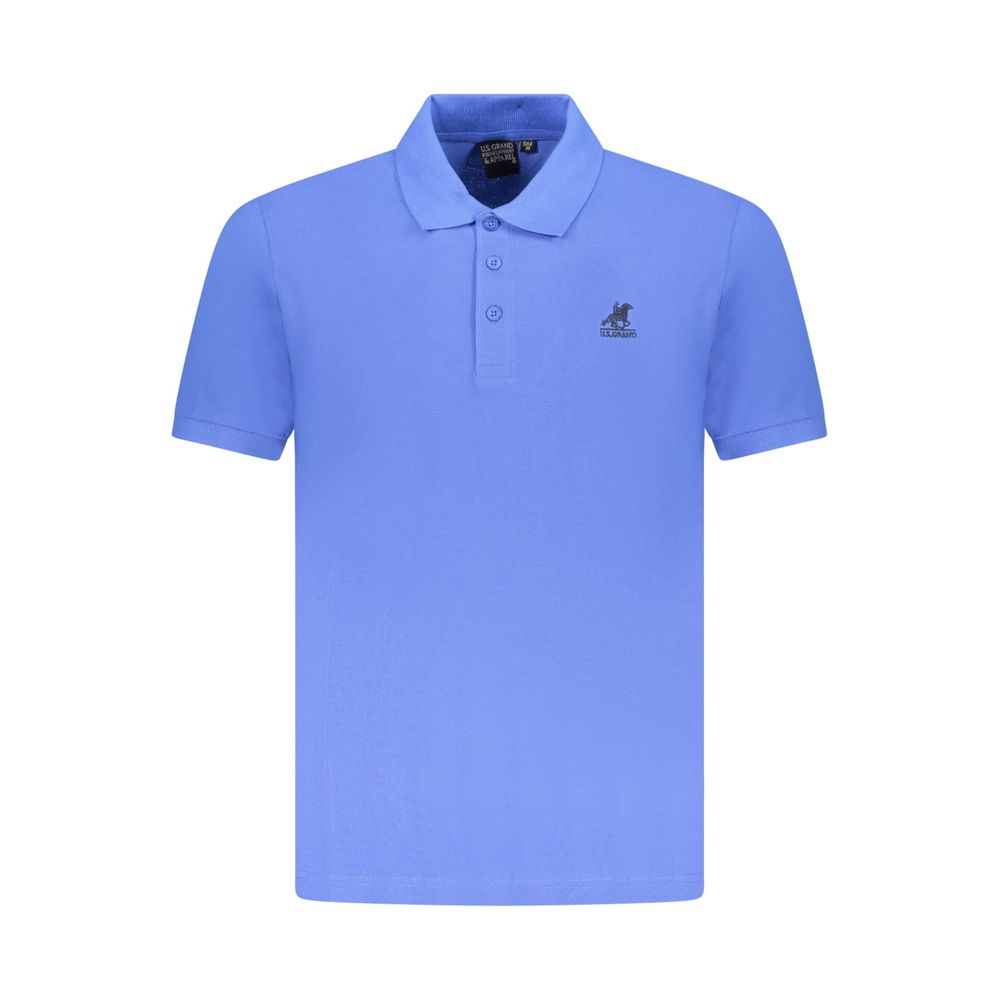U.S. Grand blauw katoenen poloshirt voor heren