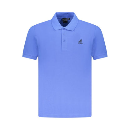 U.S. Grand blauw katoenen poloshirt voor heren