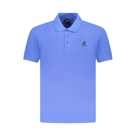 U.S. Grand blauw katoenen poloshirt voor heren