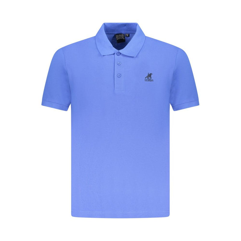 U.S. Grand blauw katoenen poloshirt voor heren