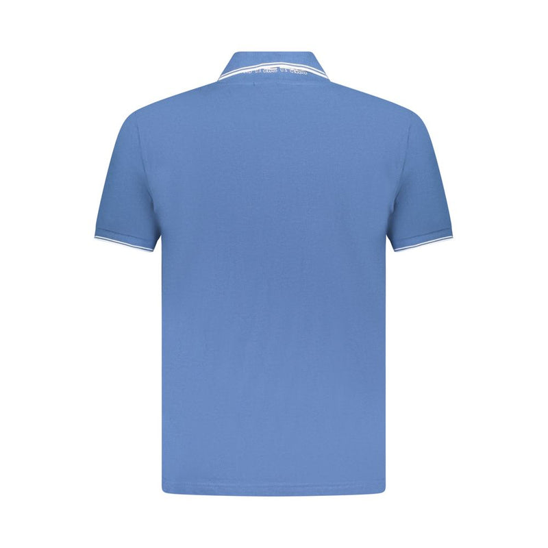 U.S. Grand blauw katoenen poloshirt voor heren