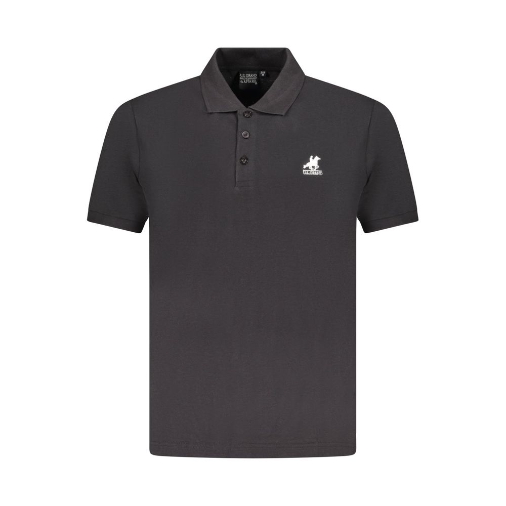 U.S. Grand Black Cotton Men's Polo Shirt