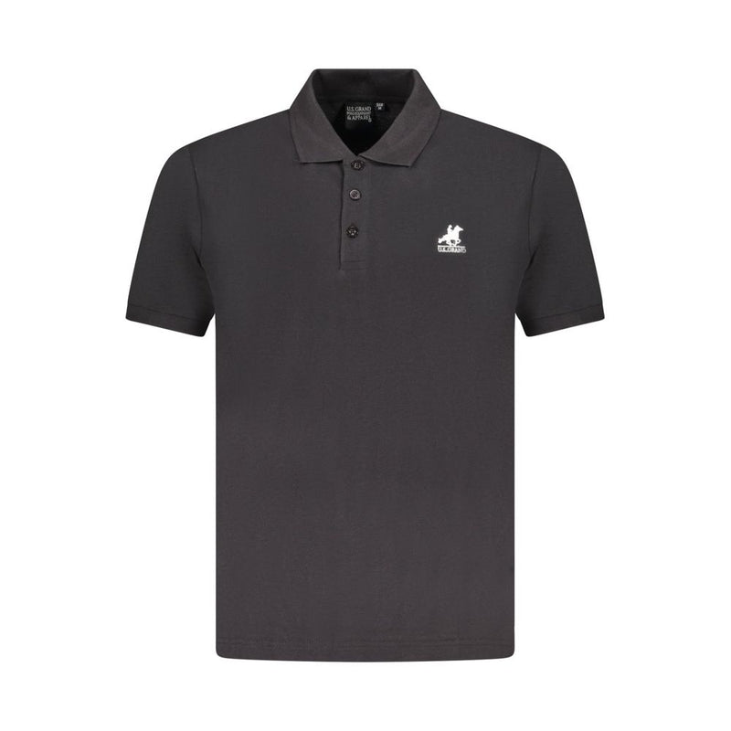 U.S. Grand Black Cotton Men's Polo Shirt