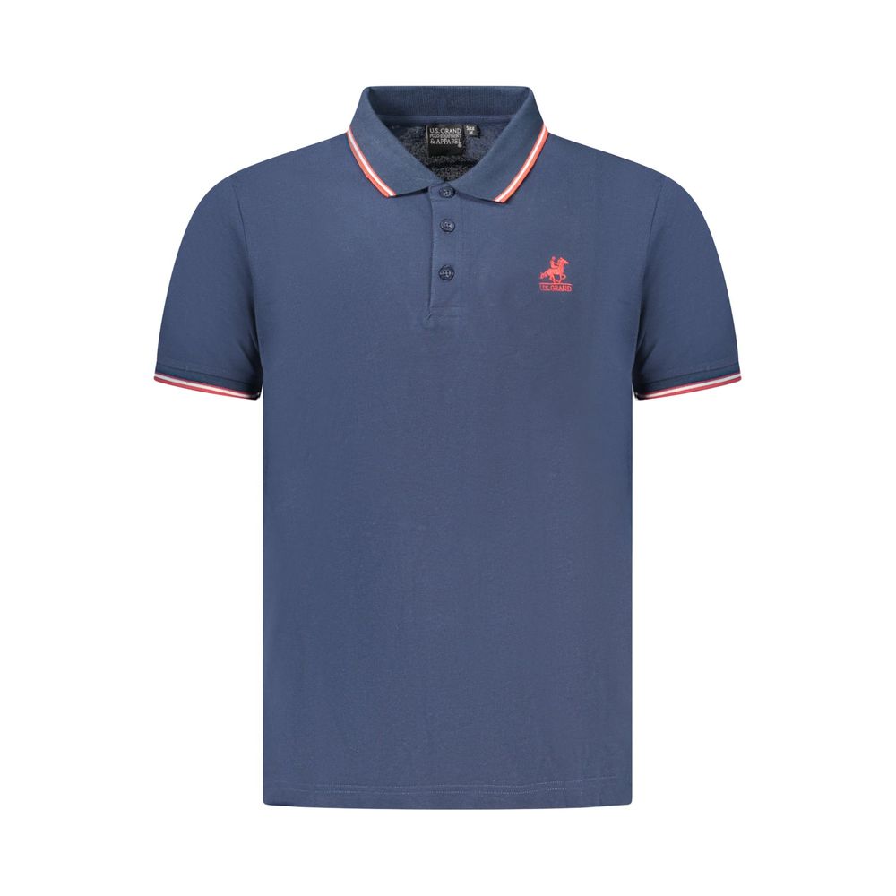 U.S. Grand Blue Cotton Men Polo - Stylish & Comfortable