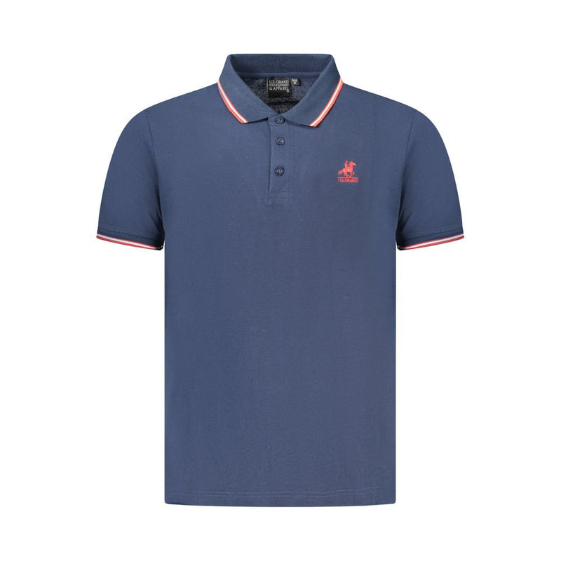U.S. Grand Blauw Katoenen Herenpolo