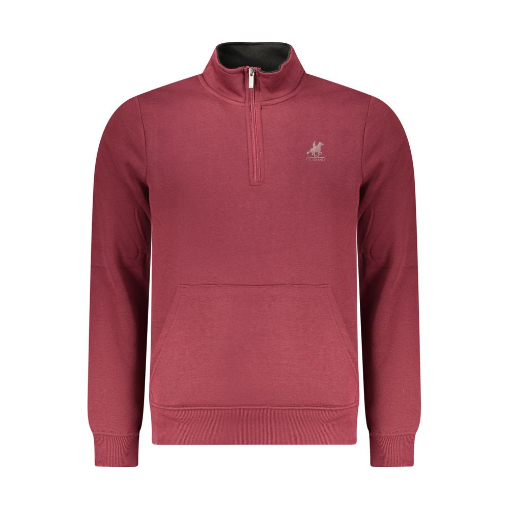 U.S. Grand Red Polyester Men's Sweatshirt with Bold Logo