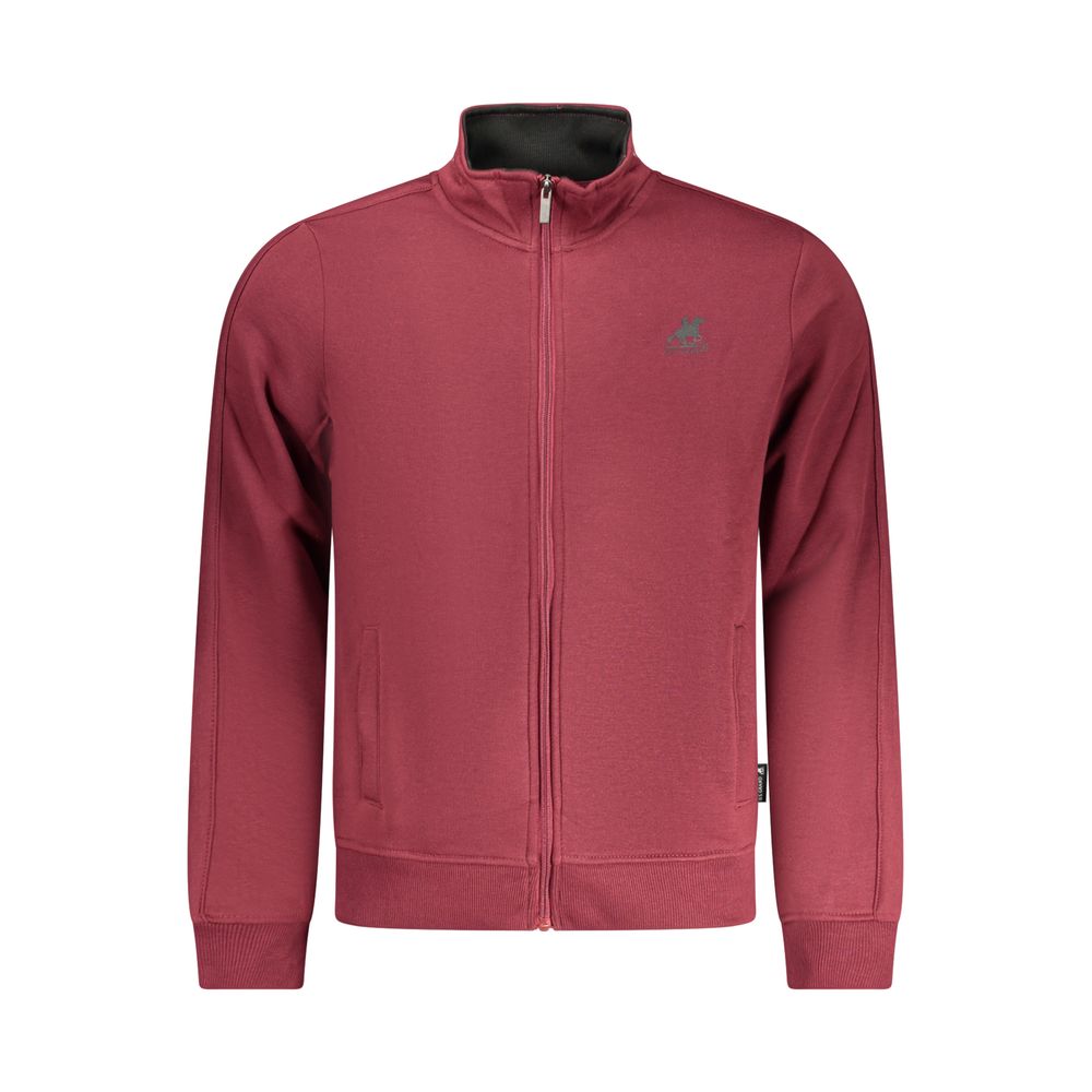 U.S. Grand Rood Katoenen Herensweater met Rits en Zakken