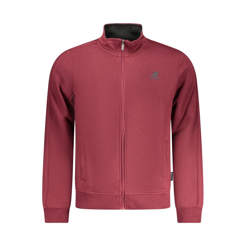 U.S. Grand Rood Katoenen Herensweater met Rits en Zakken
