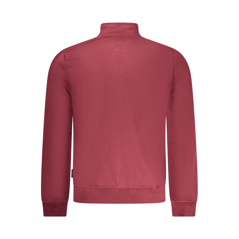 U.S. Grand Rood Katoenen Herensweater met Rits en Zakken