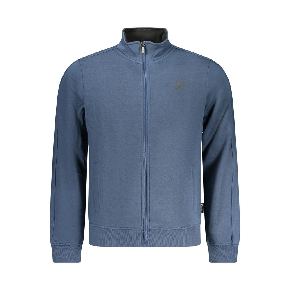 U.S. Grand Blue Cotton Men's Sweatshirt - Premium Zip-Up