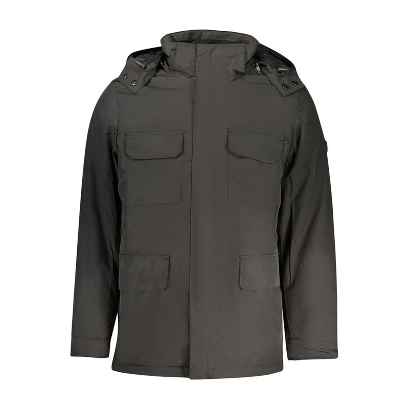 U.S. Grand Zwart Polyester Herenjack