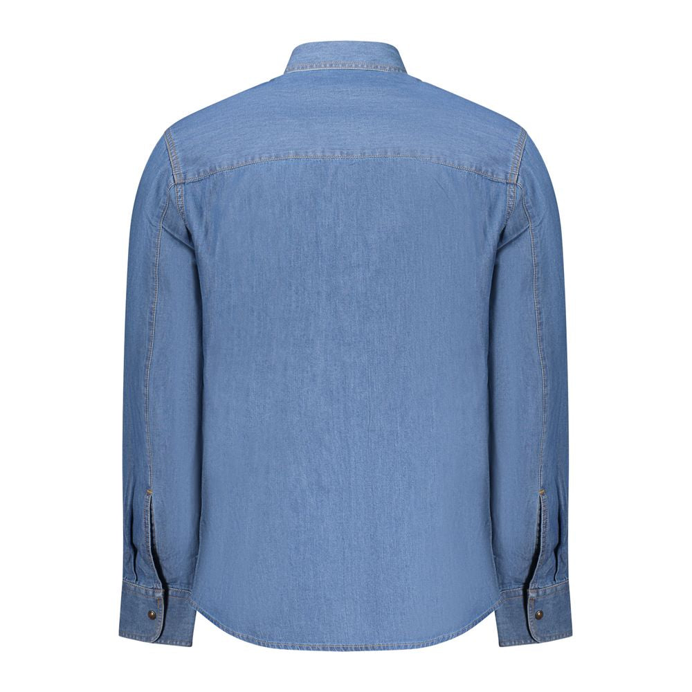 U.S. Grand Blue Cotton Men's Shirt - Long Sleeve