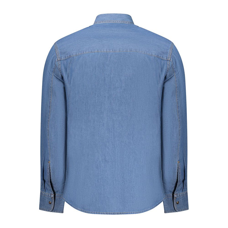 U.S. Grand Blue Cotton Men Shirt - Long Sleeve with French Collar