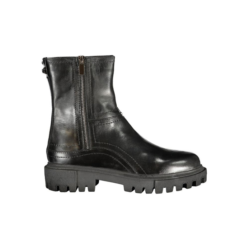 Cafenoir Black Leather Women Boot - Chic Ankle Style