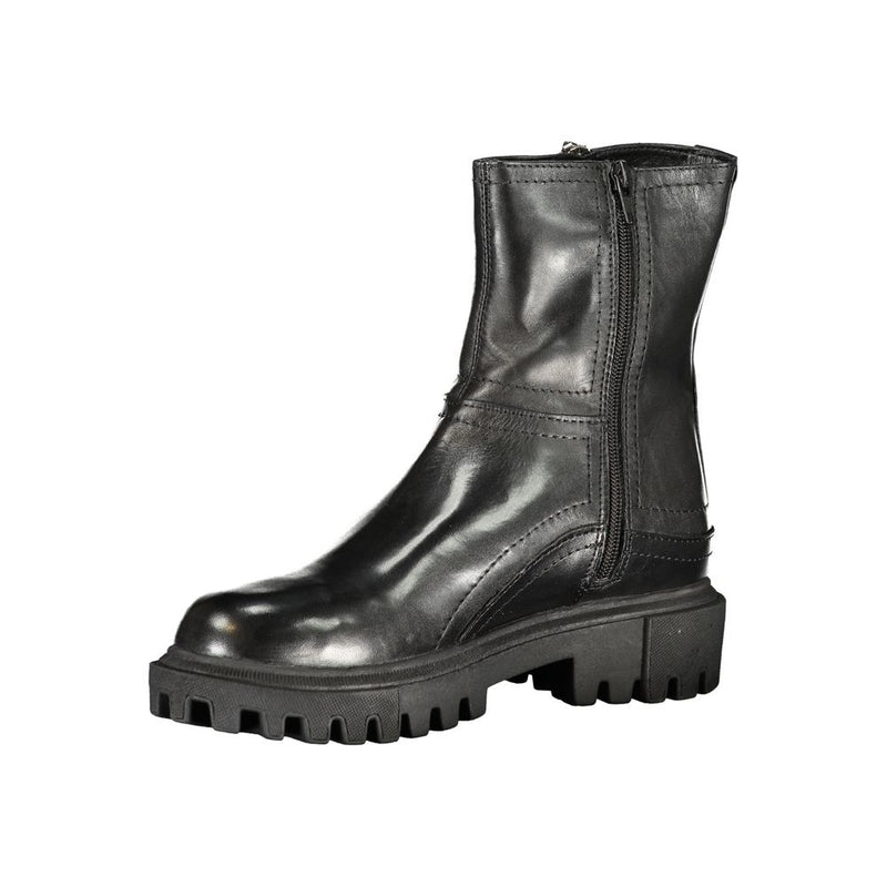 Cafenoir Black Leather Women Boot - Chic Ankle Style