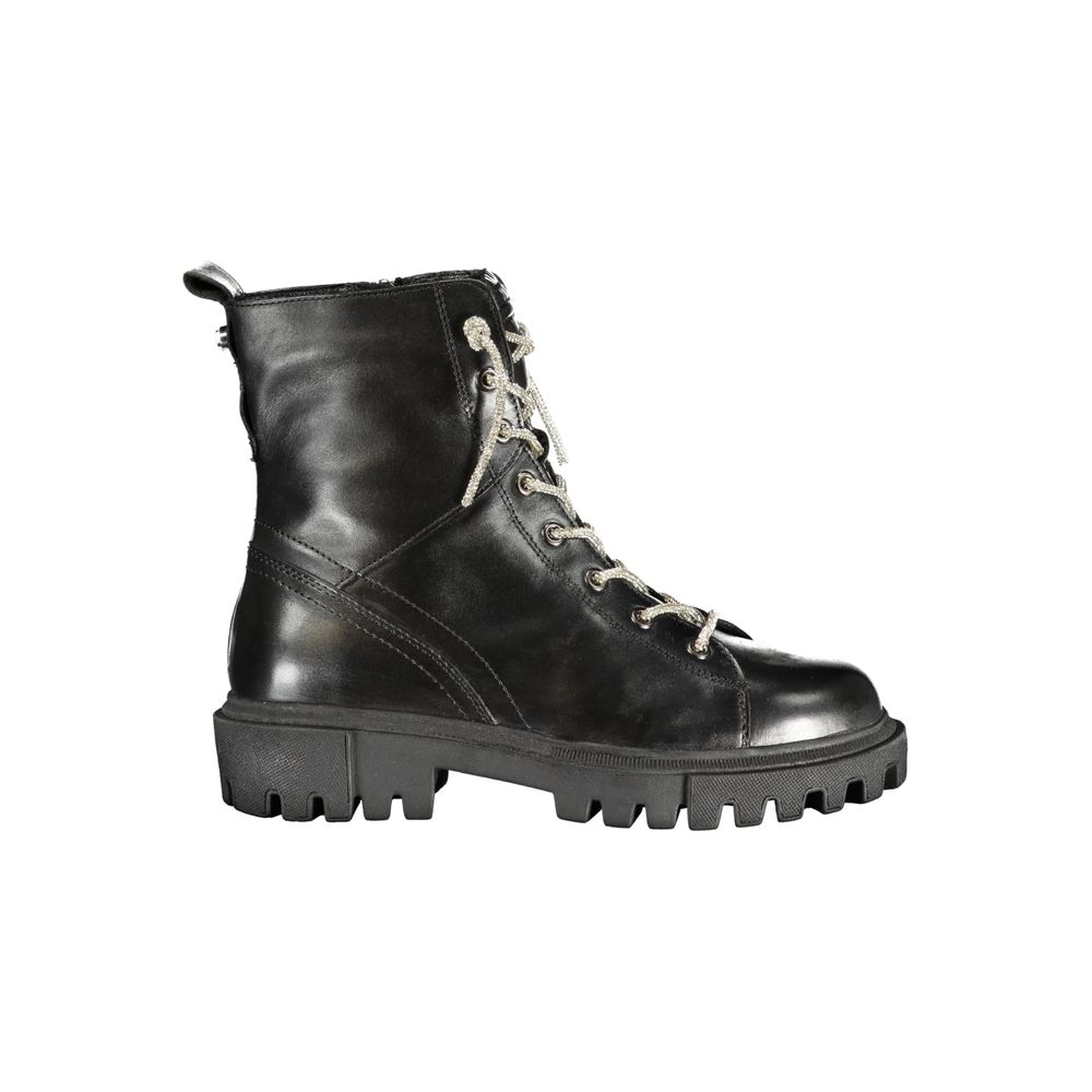 Cafenoir Black Leather Women Ankle Boot
