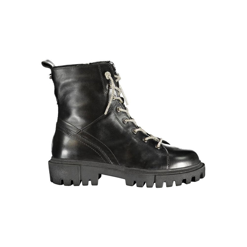 Cafenoir Black Leather Women Ankle Boot