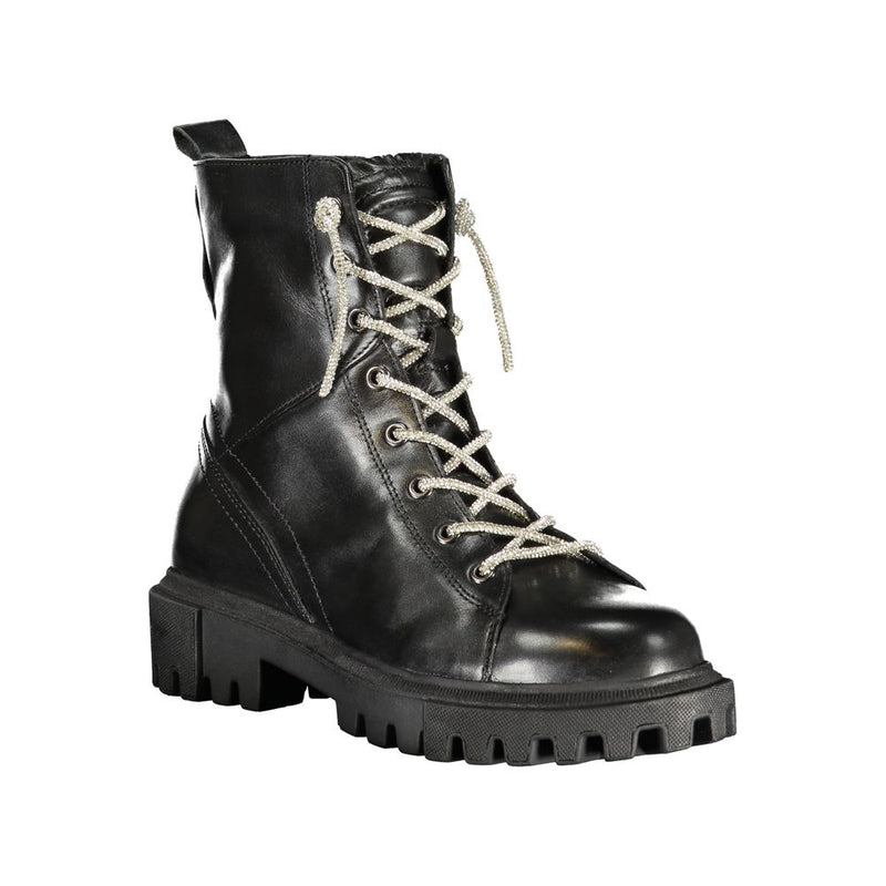 Cafenoir Black Leather Women Ankle Boot