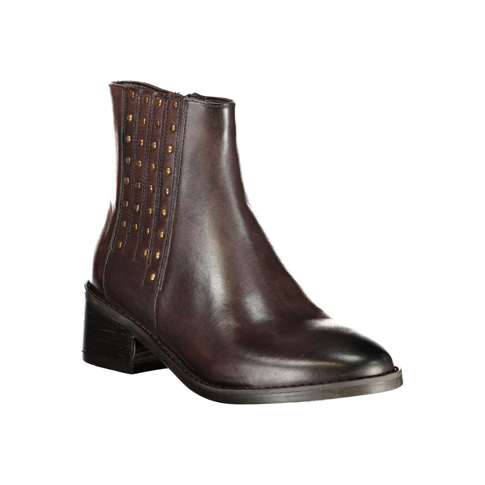 Cafenoir Brown Polyester Ankle Boots for Women