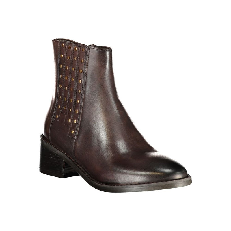 Cafenoir Brown Polyester Ankle Boots for Women