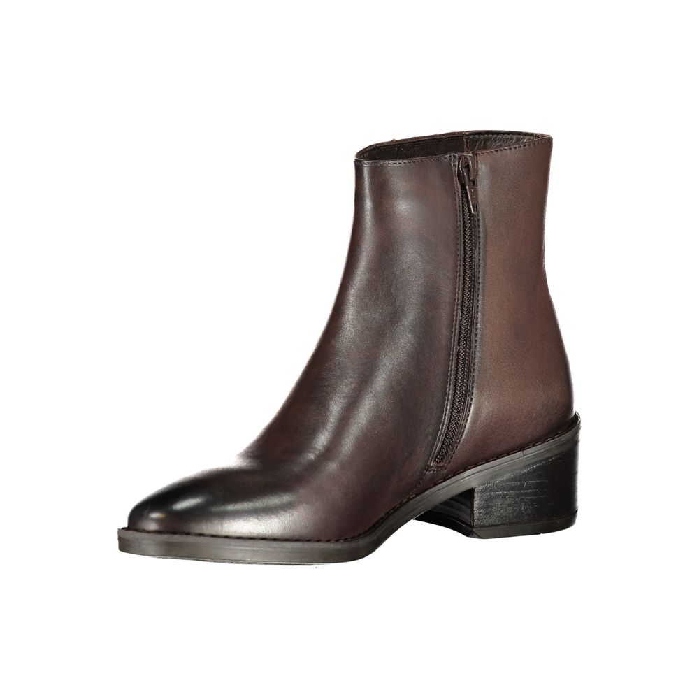 Cafenoir Brown Polyester Ankle Boots for Women