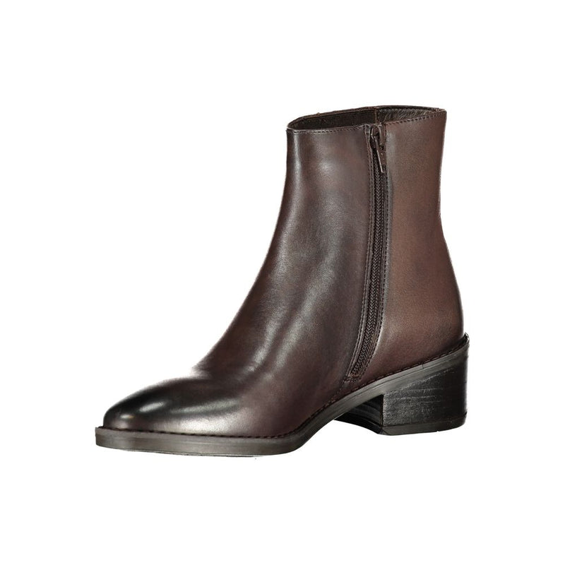 Cafenoir Brown Polyester Ankle Boots for Women
