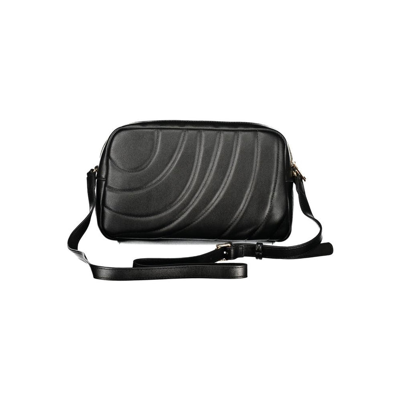 Cafenoir Black Polyethylene Handbag with Adjustable Strap