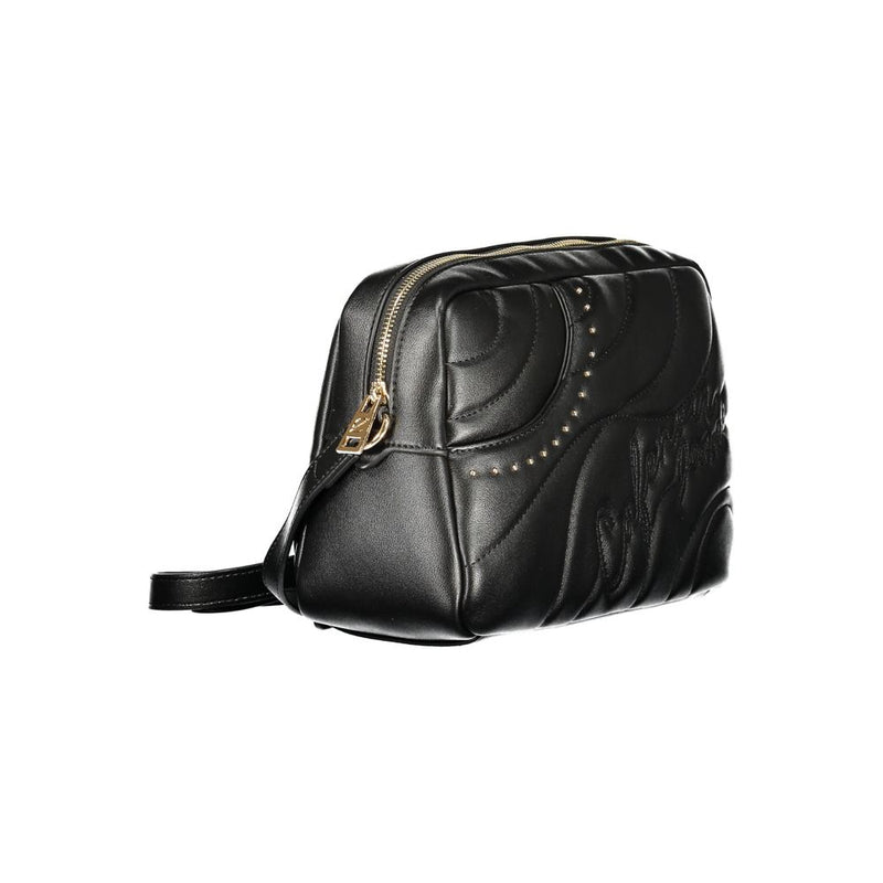 Cafenoir Black Polyethylene Handbag with Adjustable Strap