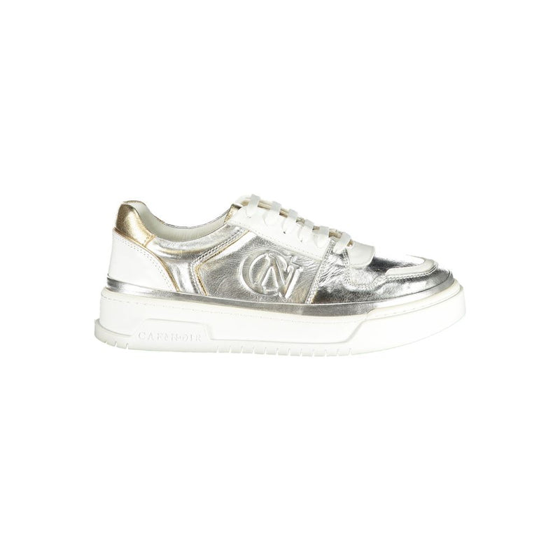 Cafenoir Gray Leather Athletic Sneakers for Women
