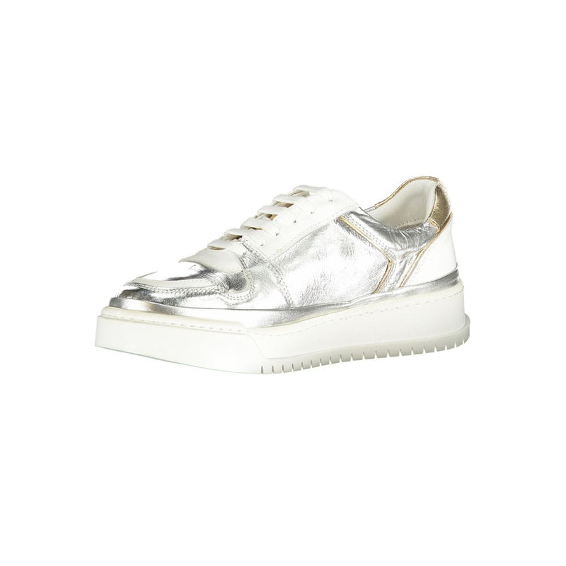 Cafenoir Gray Leather Athletic Sneakers for Women