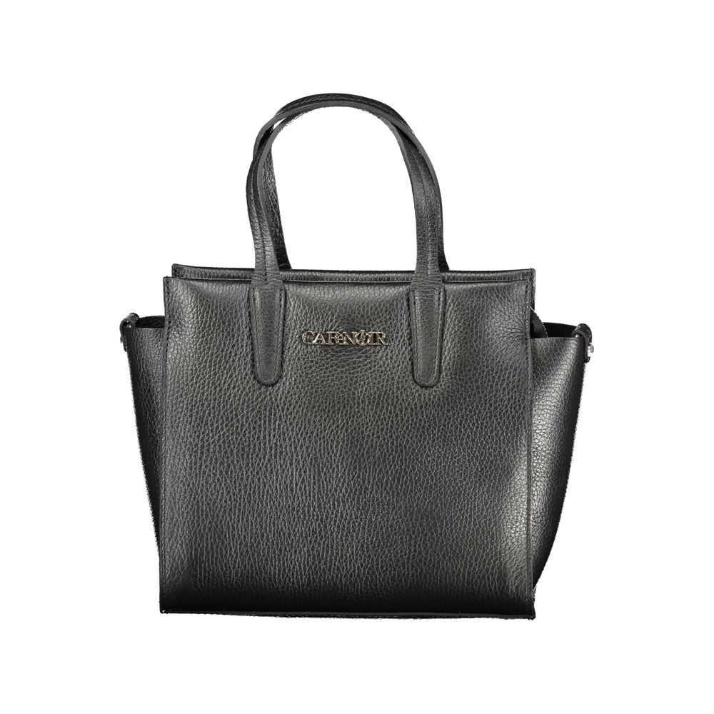 Cafenoir Black Polyethylene Handbag with Adjustable Strap