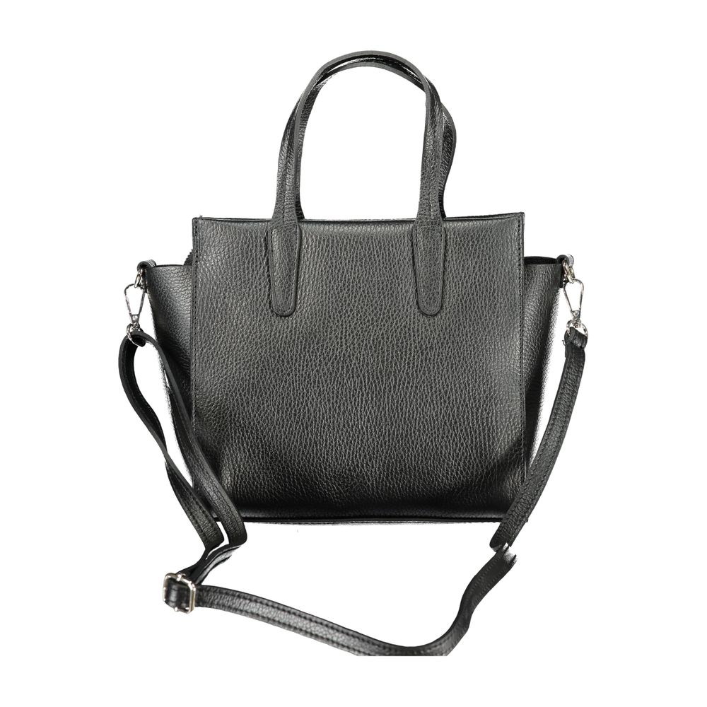 Cafenoir Black Polyethylene Handbag with Adjustable Strap