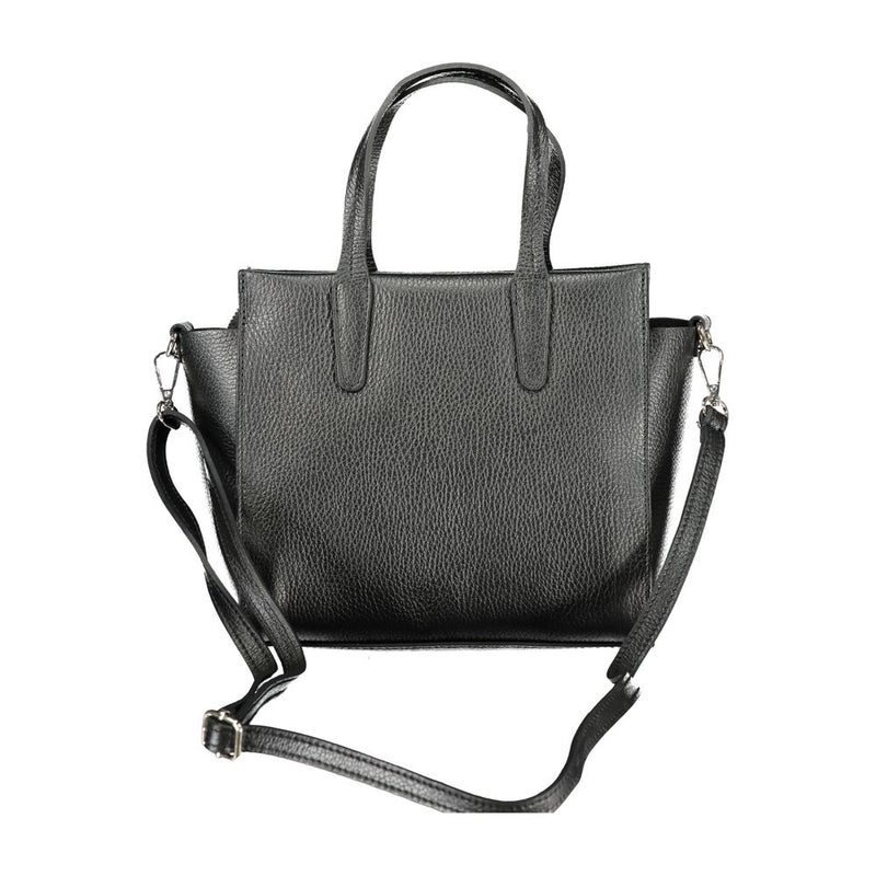 Cafenoir Black Polyethylene Handbag with Adjustable Strap