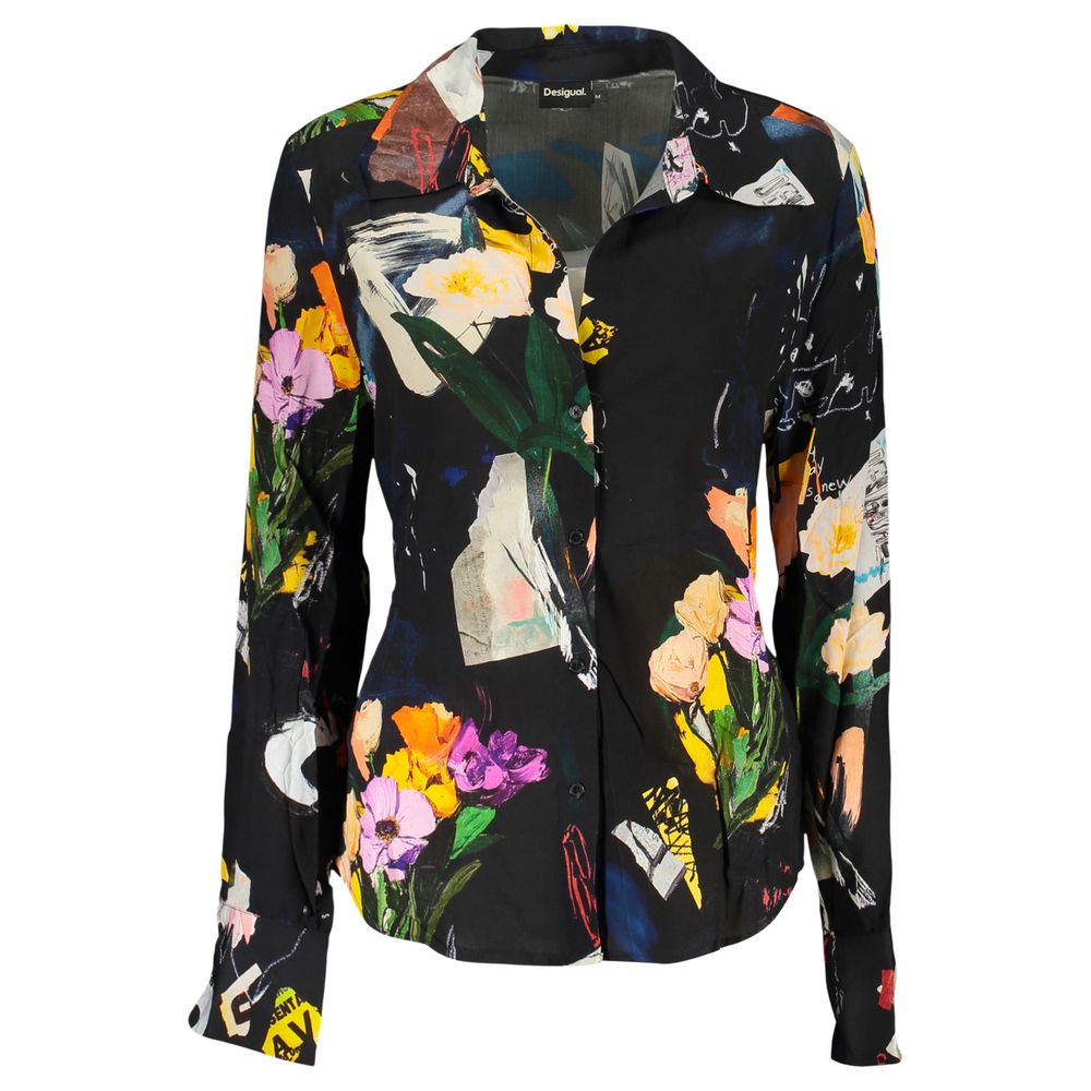 Desigual Nero Viscose Women Shirt - Unique Style Statement