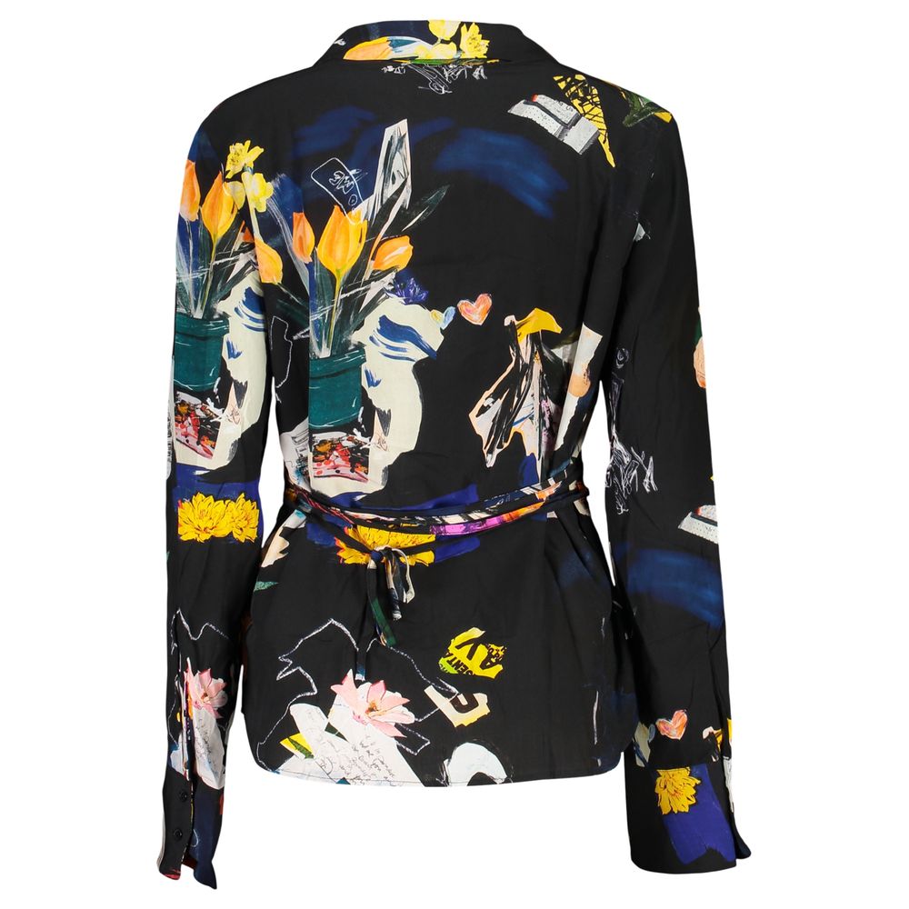 Desigual Nero Viscose Women Shirt - Unique Style Statement