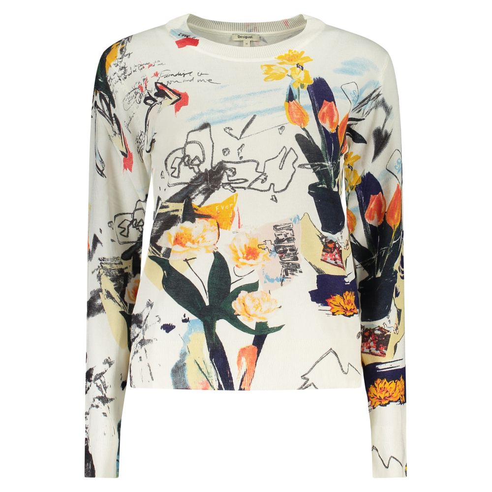 Desigual Nantes Women's White Viscosa Long-Sleeved T-Shirt