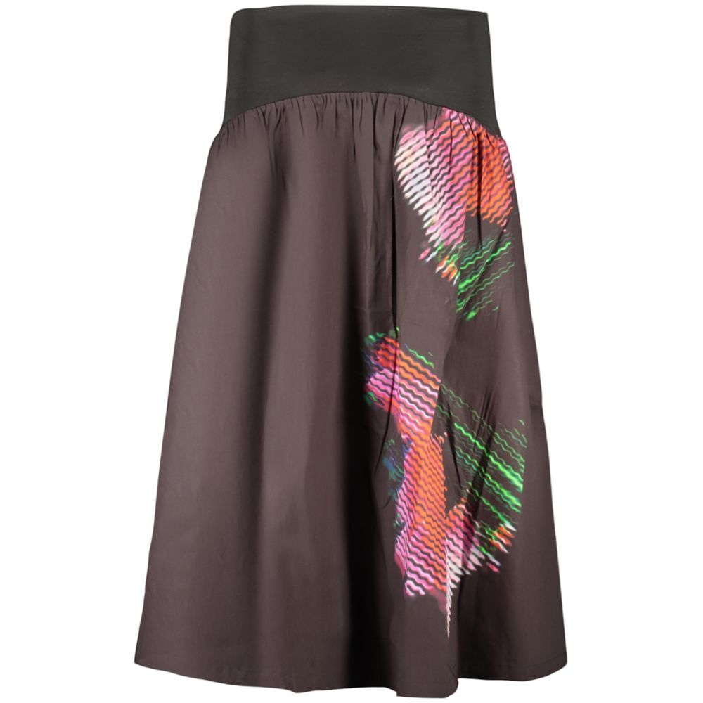 Desigual Black Cotton Long Skirt for Women