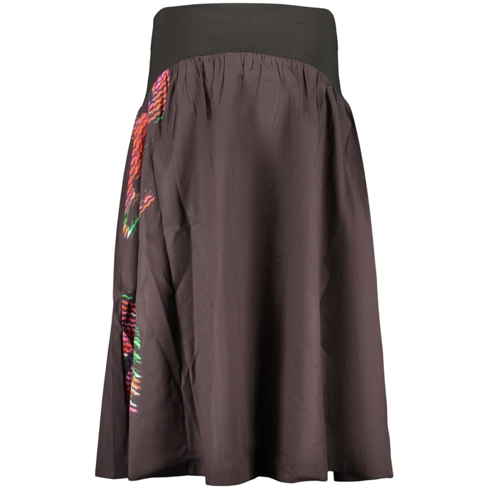 Desigual Black Cotton Long Skirt for Women