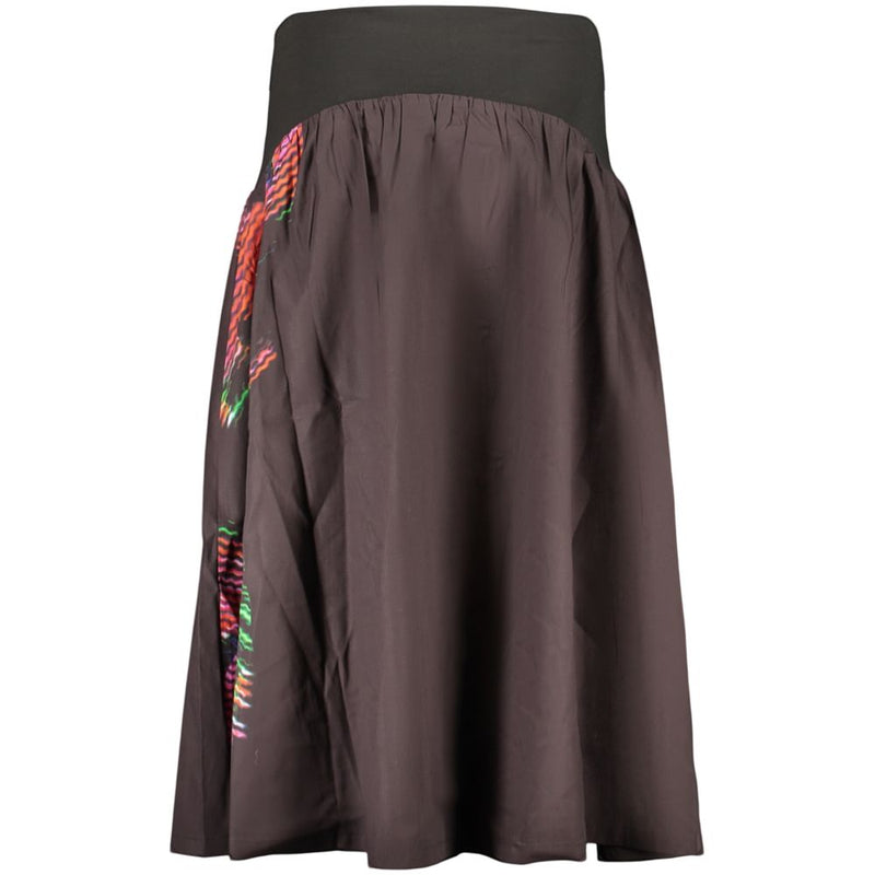 Desigual Black Cotton Long Skirt for Women