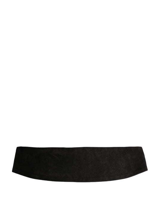 Dolce & Gabbana Zwart Fluweel Brede Riem Taille Cummerband Heren