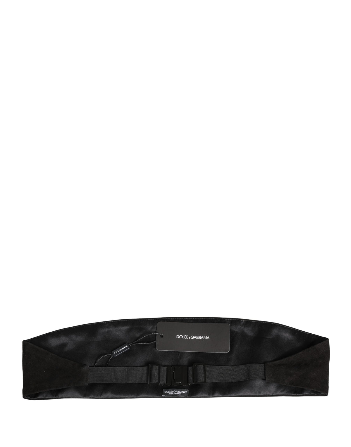 Dolce & Gabbana Ceinture large en velours noir pour homme