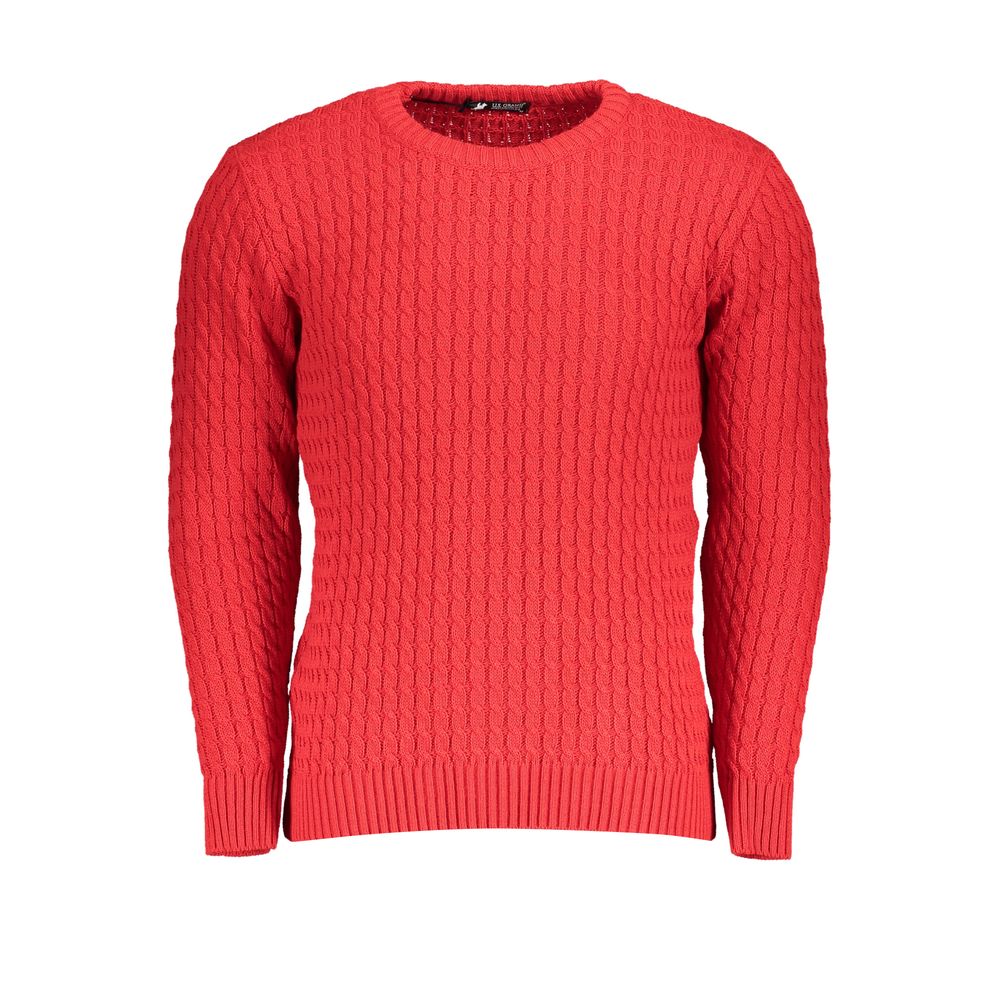 U.S. Grand Rosso Twisted Texture Acrylic Men Sweater
