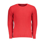 U.S. Grand Rosso Twisted Texture Acrylic Men Sweater