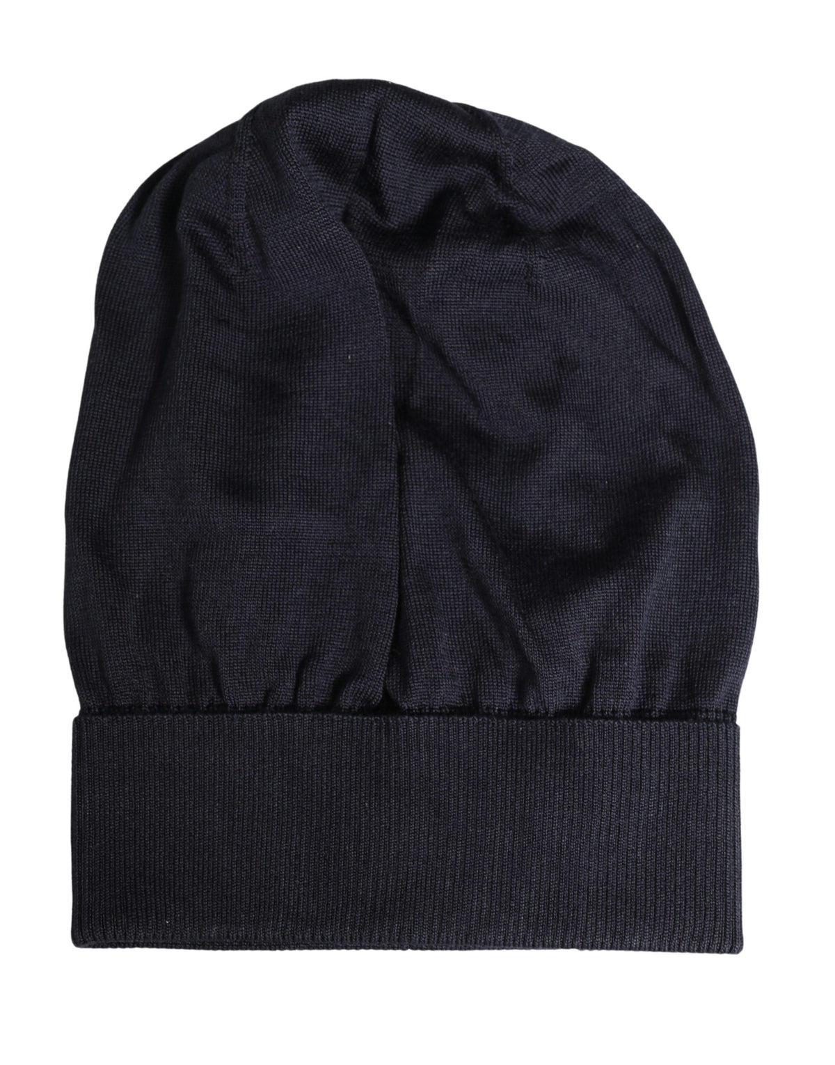 Bonnet d'hiver tricoté en laine unie noire Dolce & Gabbana