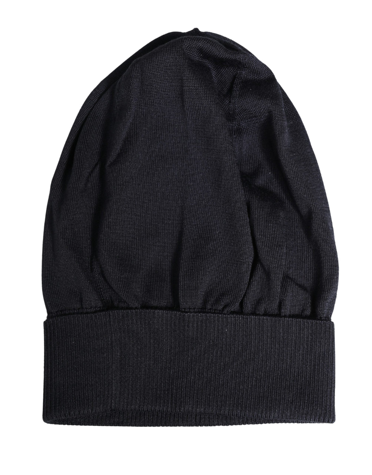 Bonnet d'hiver tricoté en laine unie noire Dolce & Gabbana
