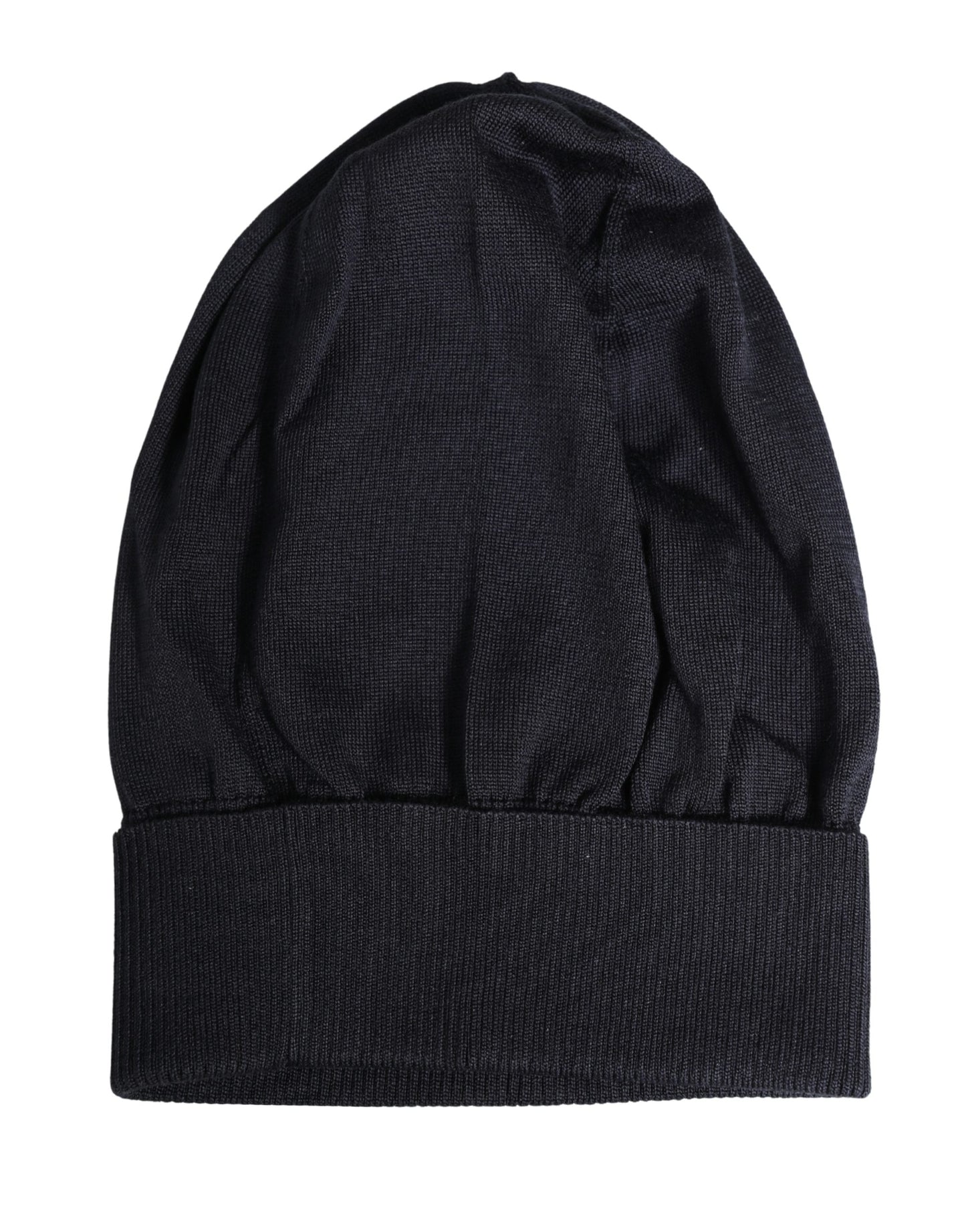 Bonnet d'hiver tricoté en laine unie noire Dolce & Gabbana